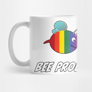 Fun Pride Shirt with Bee in LGBT Rainbow Design Mug